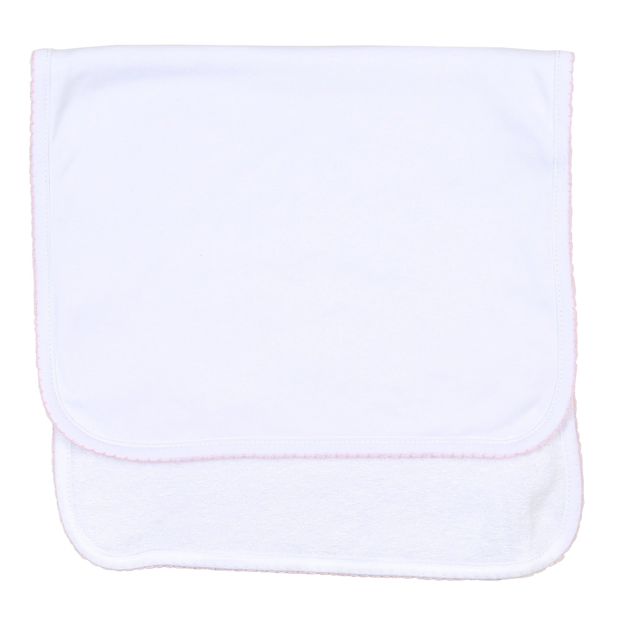 Magnolia Baby: Solid Essentials White Pink Burp Cloth