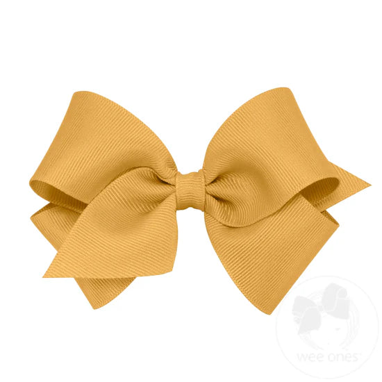 Wee Ones: Classic Grosgrain Girls Hair Bow - Plain Wrap