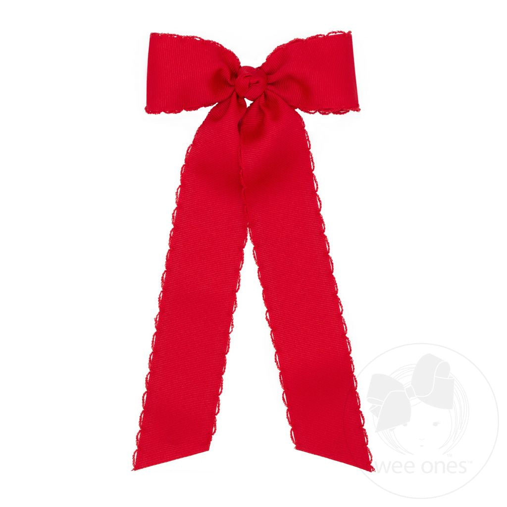 Wee Ones: Medium Grosgrain Bowtie with Matching Moonstitch Edge