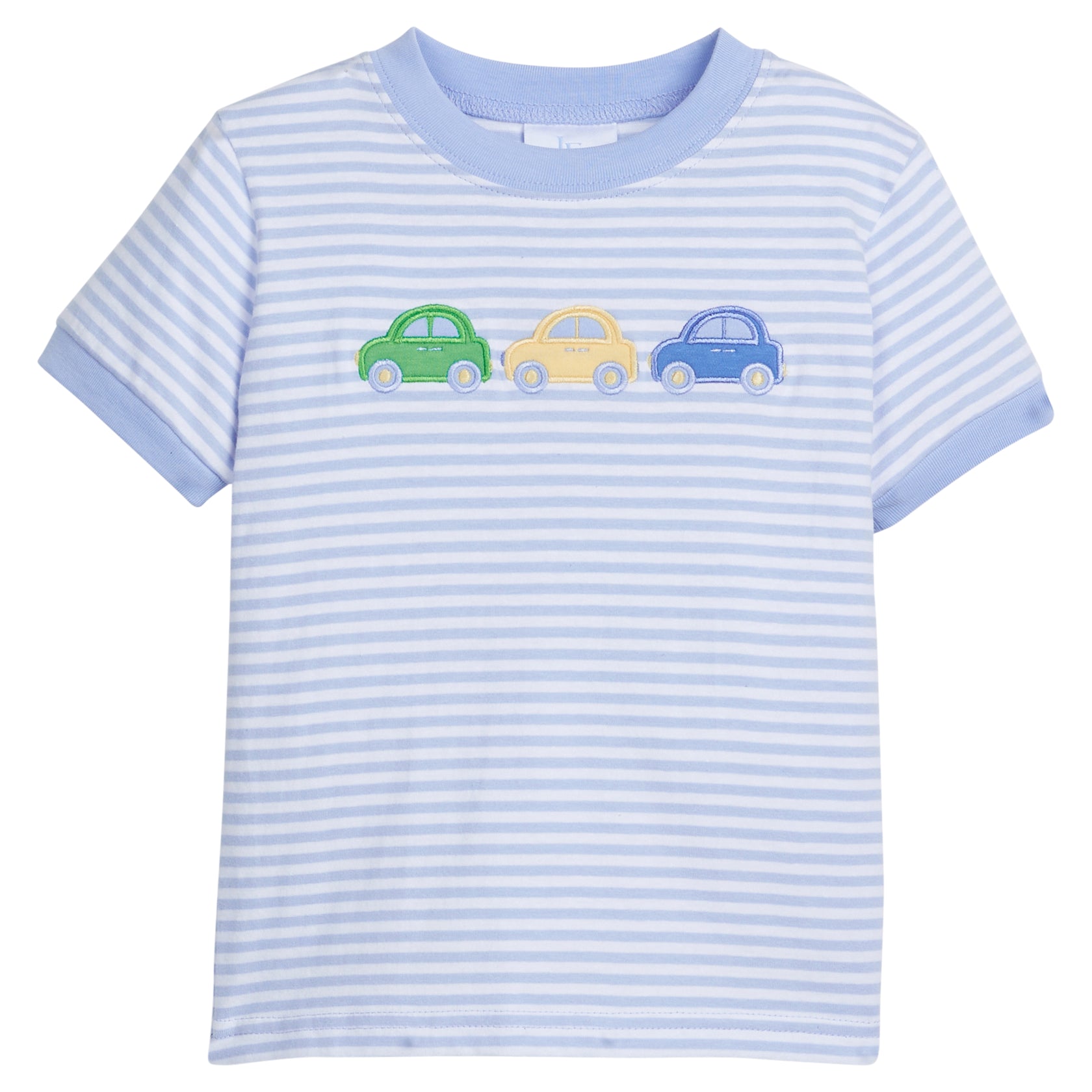 Claire & Charlie Boys Light Blue Shirt - Applique Cars main image 1