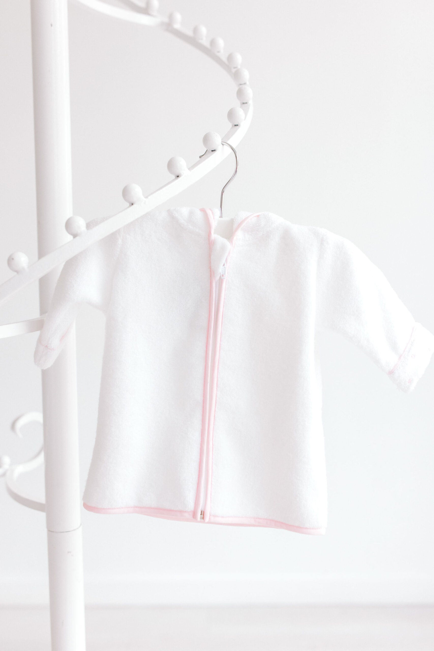 Terry Tots: White with Pink Dots