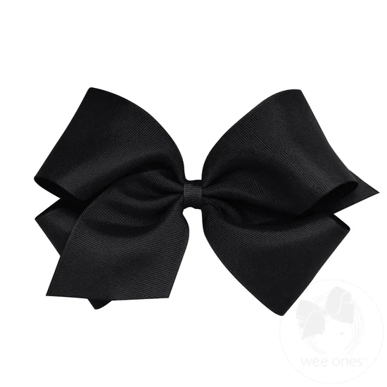 Wee Ones: Classic Grosgrain Girls Hair Bow - Plain Wrap