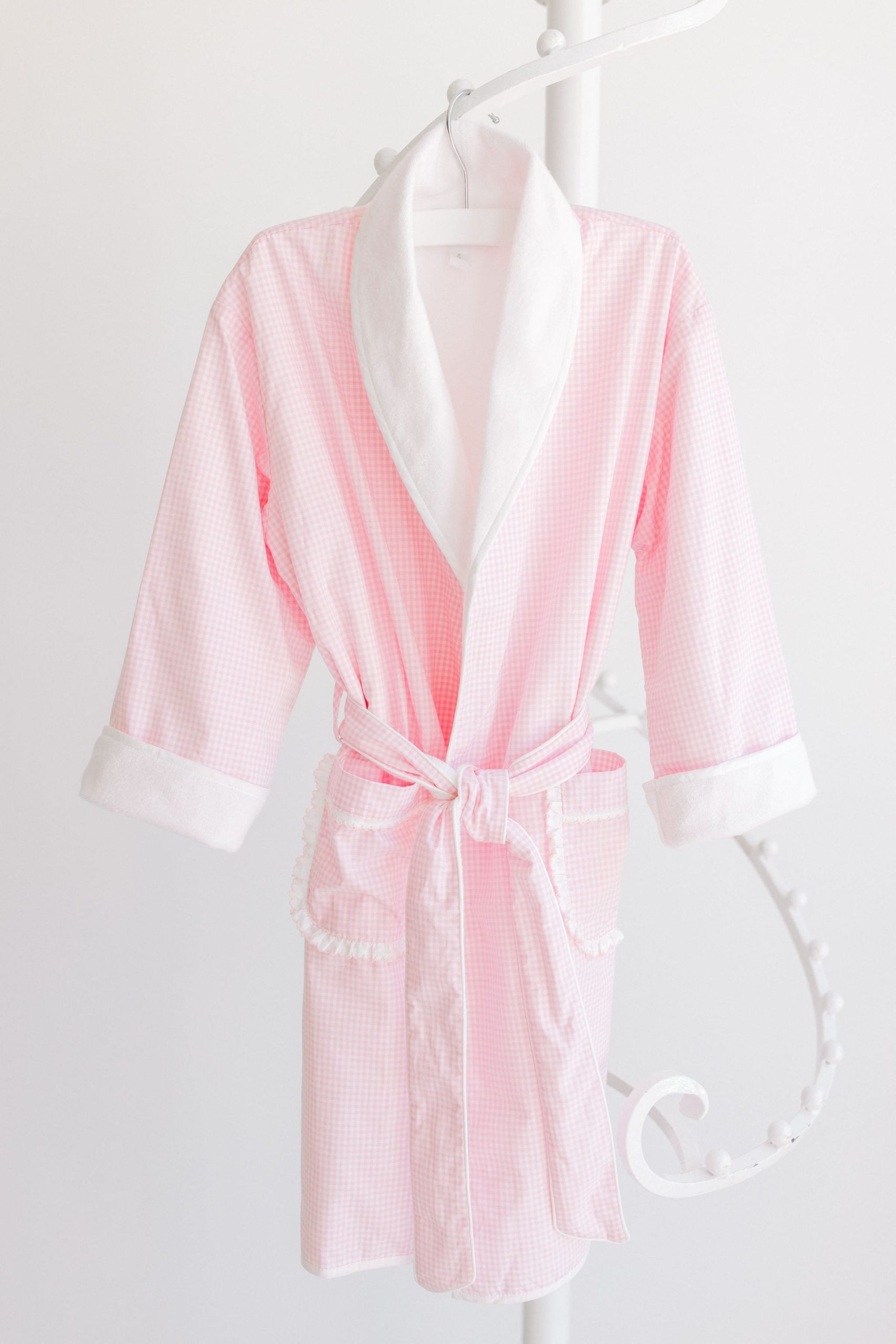 Terry Tots: Bathrobe - Pink Gingham
