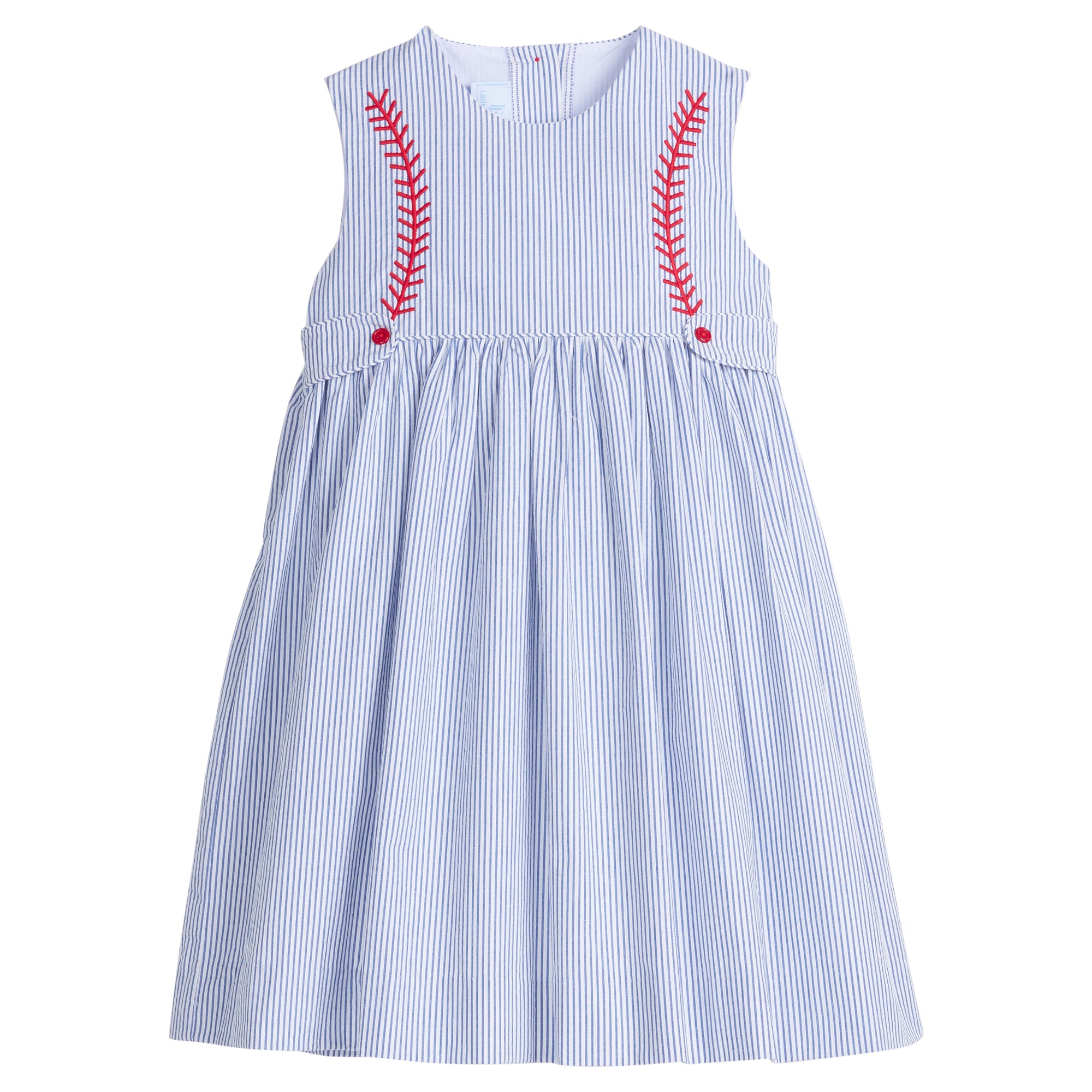 Little English: Button Tab Nantucket Dress - Baseball