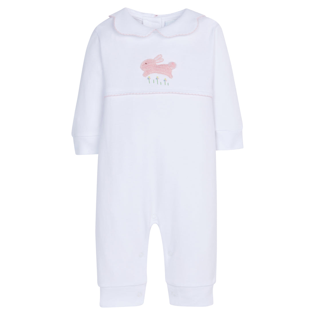 Little English: Crochet Playsuit - Pink Bunny