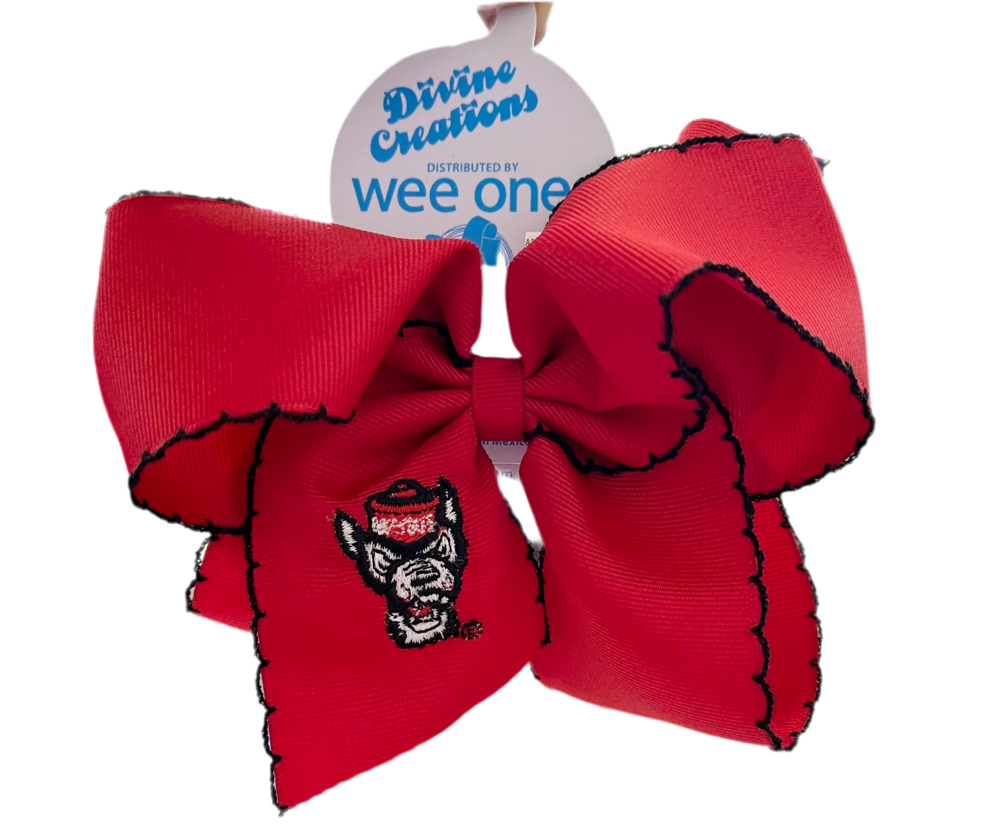 wee ones: NC State Moonstitch Bow with Embroidered Logo