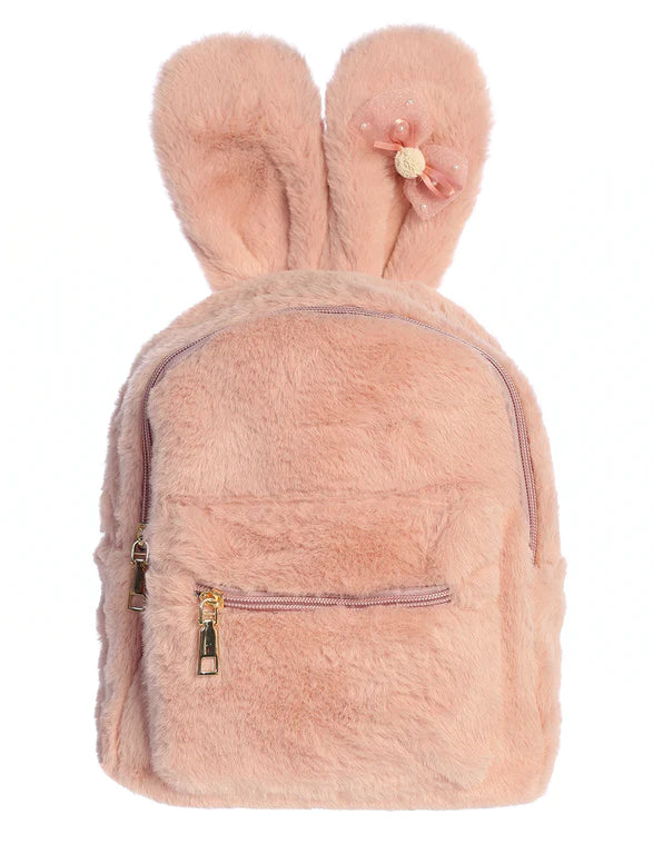 fluffy mini backpack Soft Faux Fur Bunny Ear Backpack – Lollipops Children's Boutique
