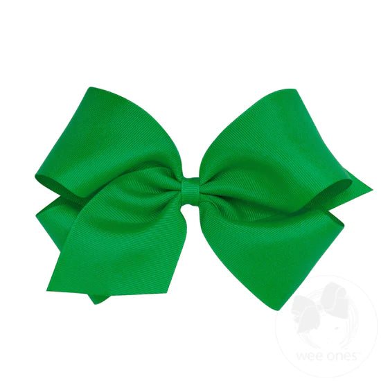 Wee Ones: Classic Grosgrain Girls Hair Bow - Plain Wrap