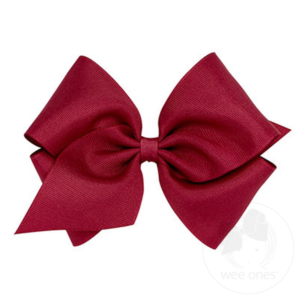 Wee Ones: Classic Grosgrain Girls Hair Bow - Plain Wrap