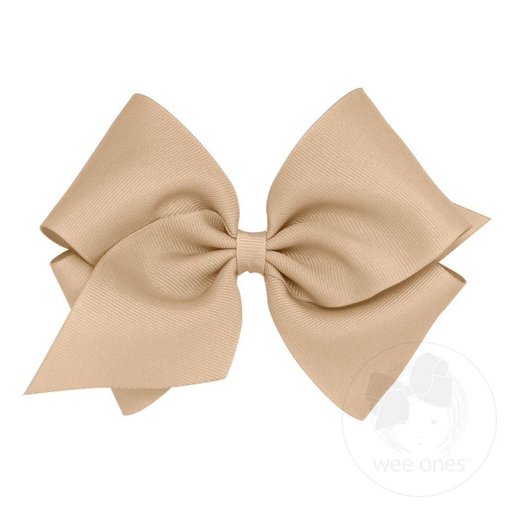 Wee Ones: Classic Grosgrain Girls Hair Bow - Plain Wrap