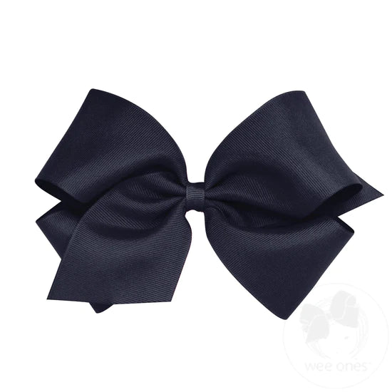 Wee Ones: Classic Grosgrain Girls Hair Bow - Plain Wrap