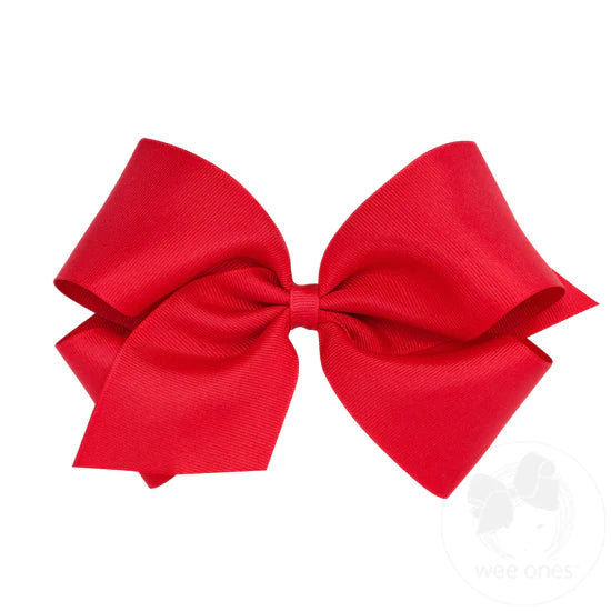Wee Ones: Classic Grosgrain Girls Hair Bow - Plain Wrap