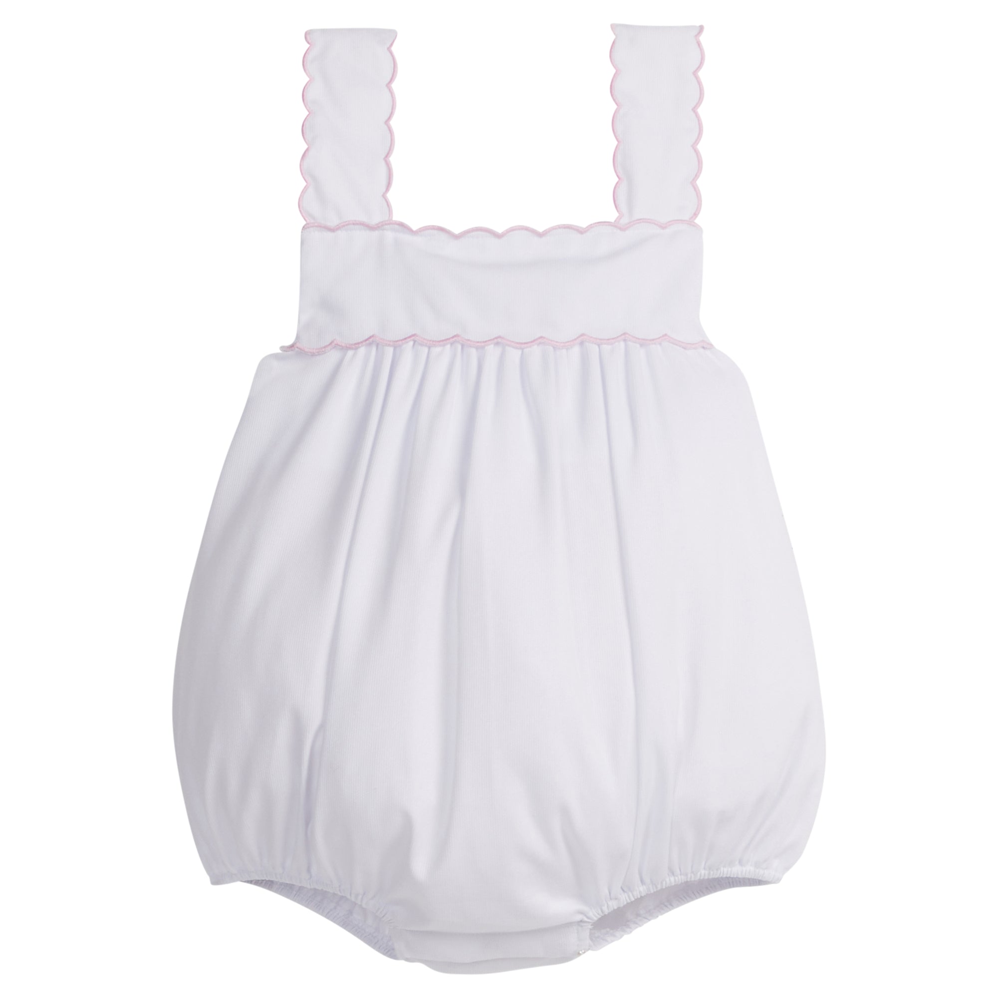 Little English: Scallop Bubble - White with Light Pink