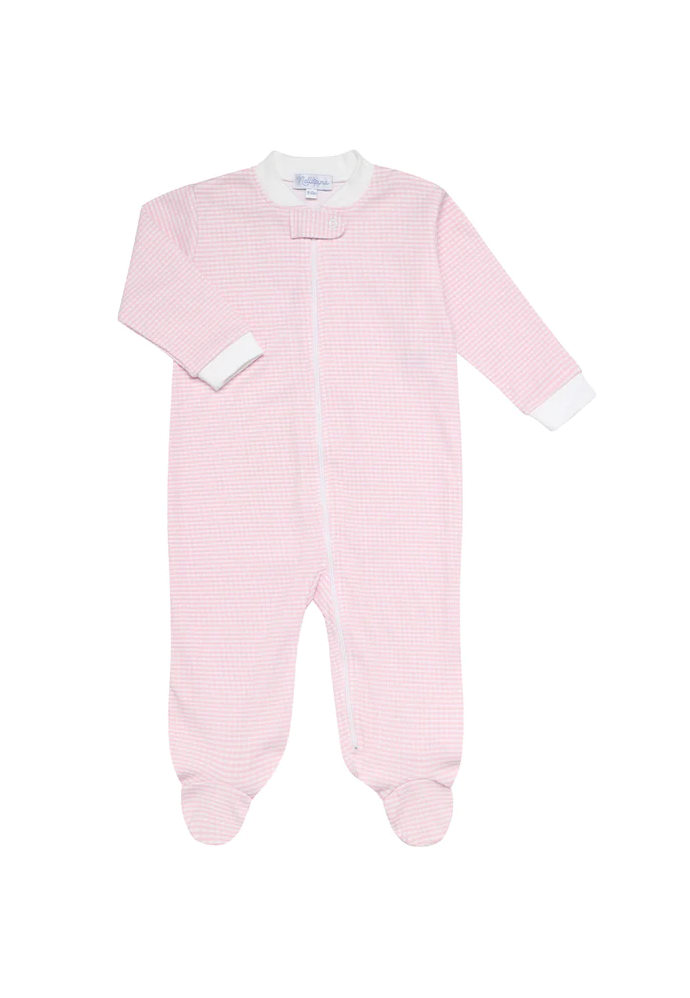 Nellapima: Pink Gingham Zipper Footie