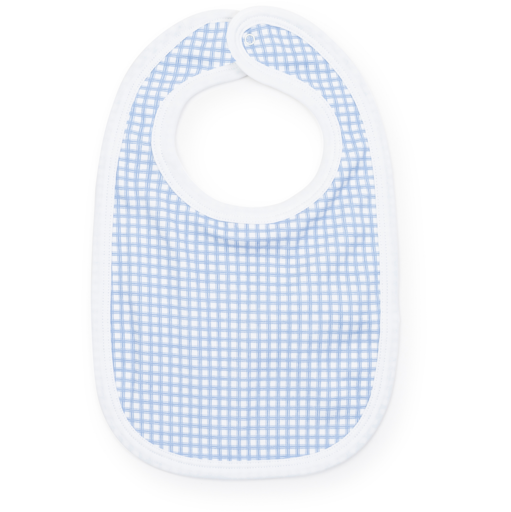 Lila & Hayes: Light Blue Box Plaid Bib
