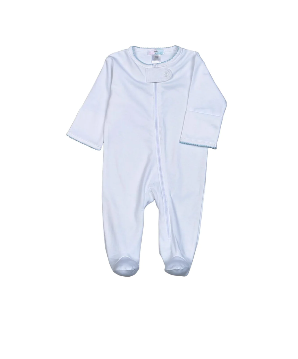 Baby Loren: Blue Zipper Pima Footie