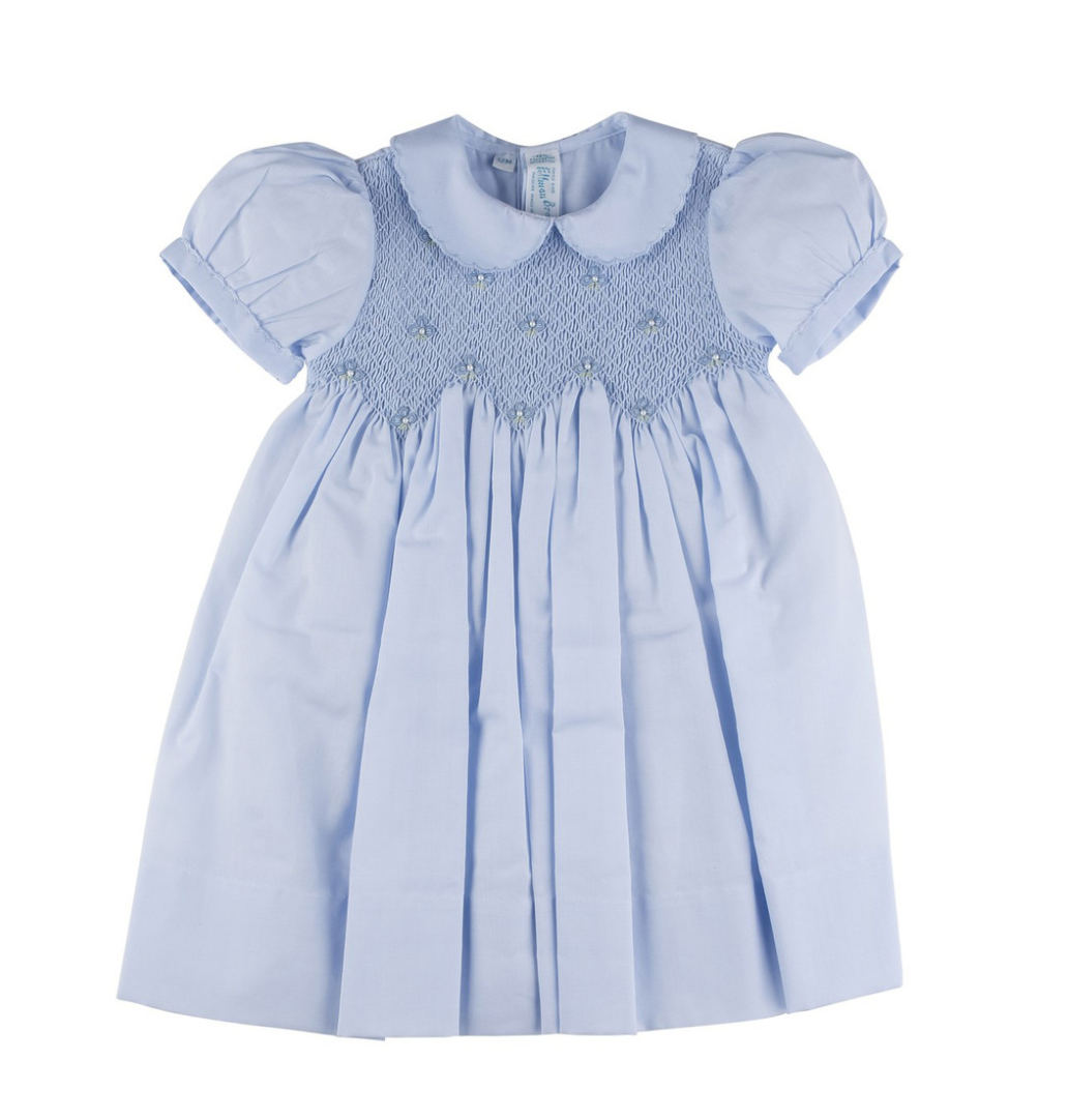 Feltman Brothers: Girls Smocked Dress w/ Pearls