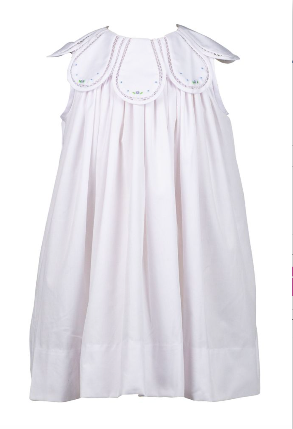 Proper Peony: Girls Birdie Tulip Collar Dress - White