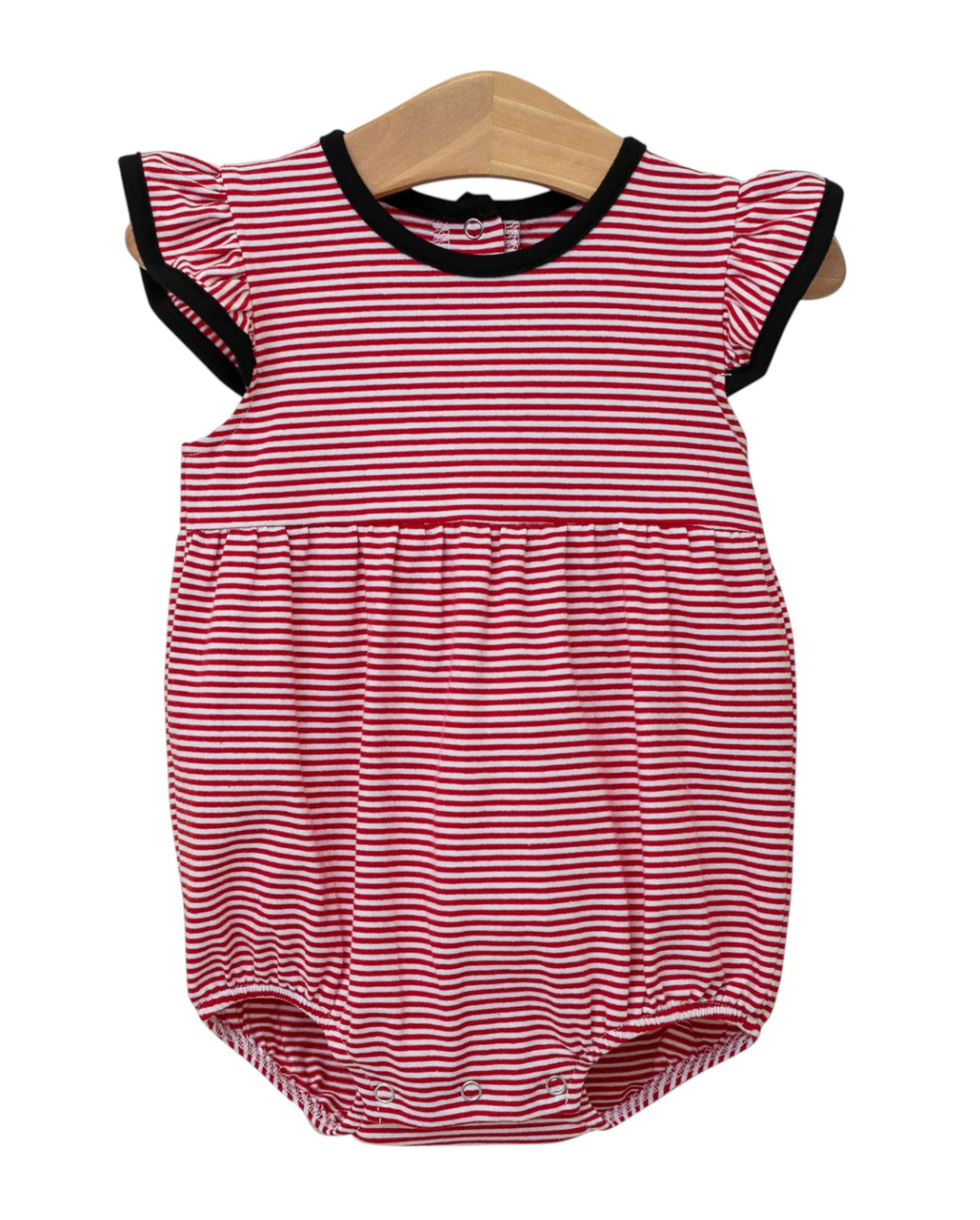 Trotter Street: Lucy Game Day Bubble - Red Stripe/Black