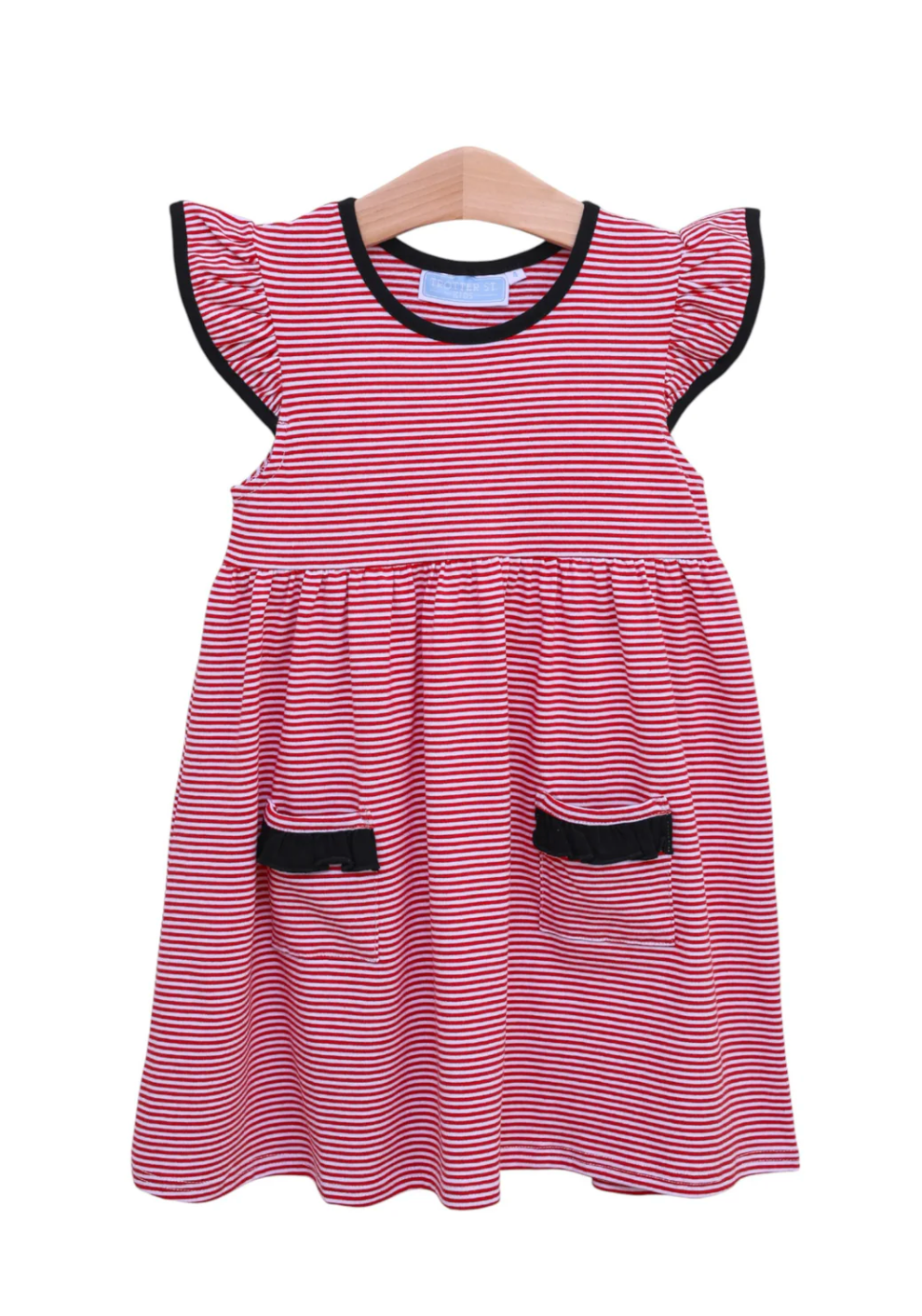 Trotter Street: Lucy Game Day Dress - Red Stripe/Black