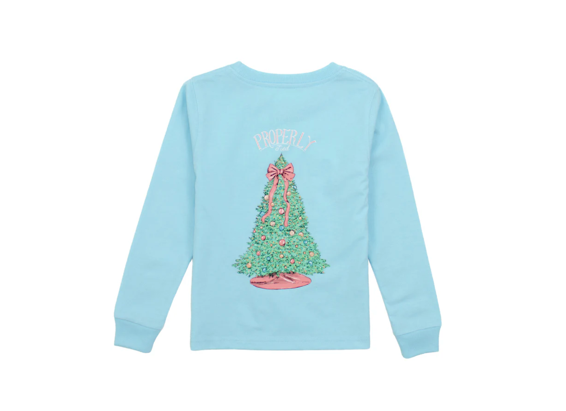 Properly Tied: Girls Merry And Bright LS Powder Blue