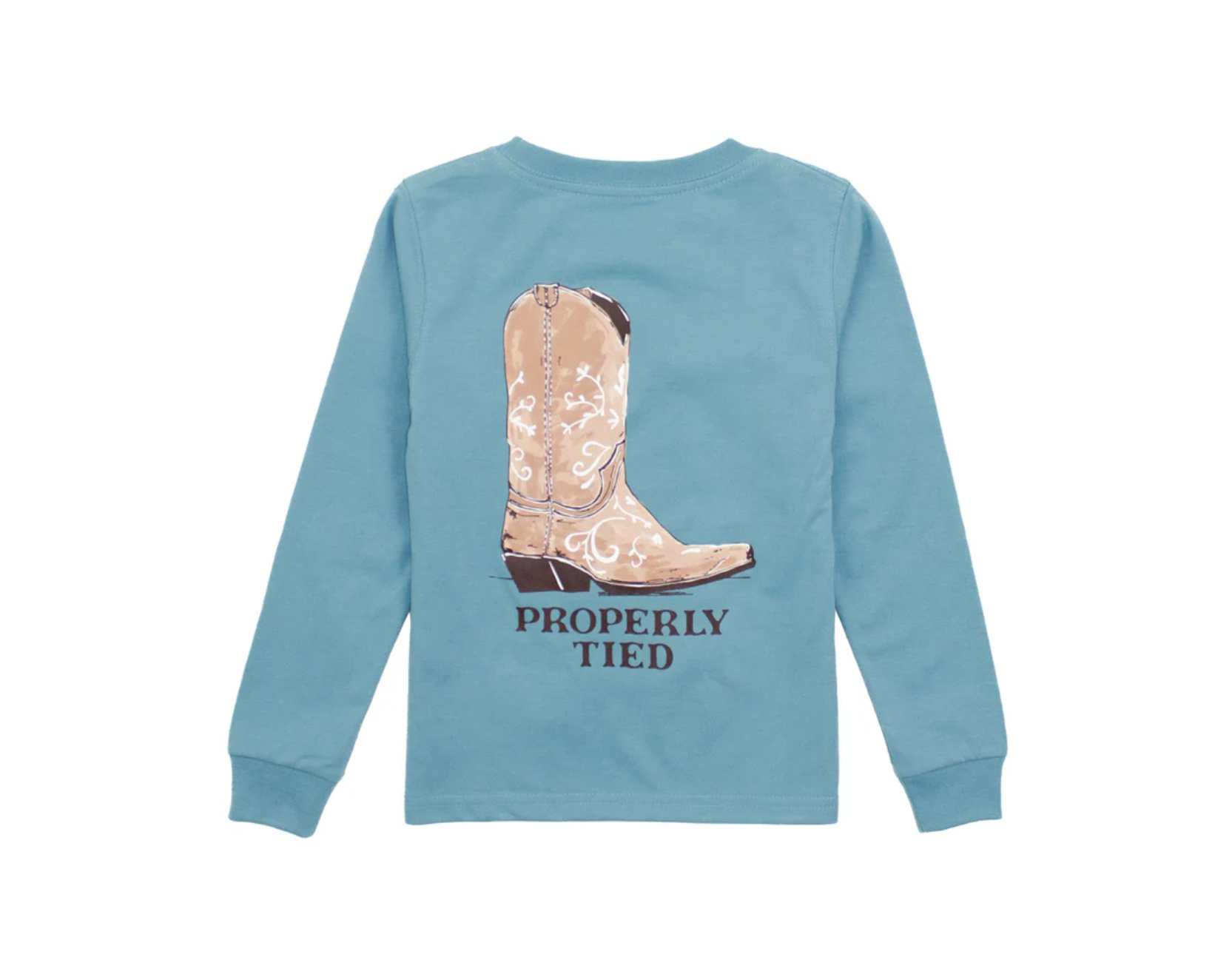 Properly Tied: Girls Cowgirl Boot LS Coastal Sky