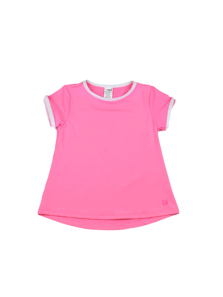Set Athletics: Bridget Basic T - Flamingo Pink, Pure Coconut