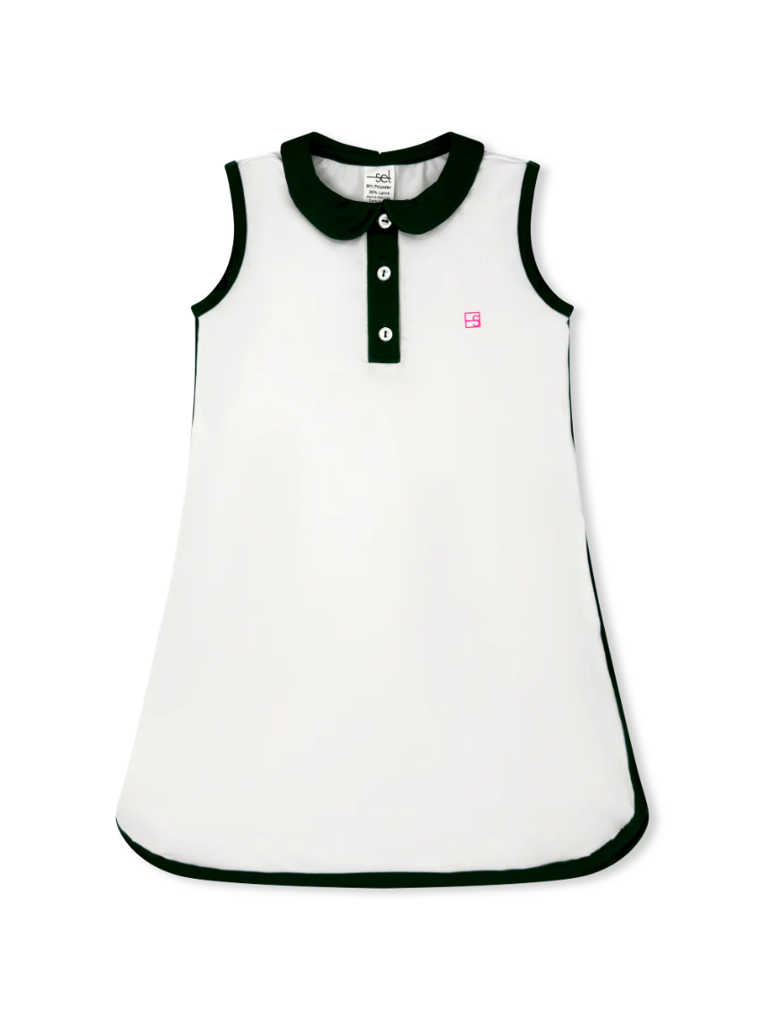 Set Athletics: Presley Dress - Pure Coconut and Augusta Green