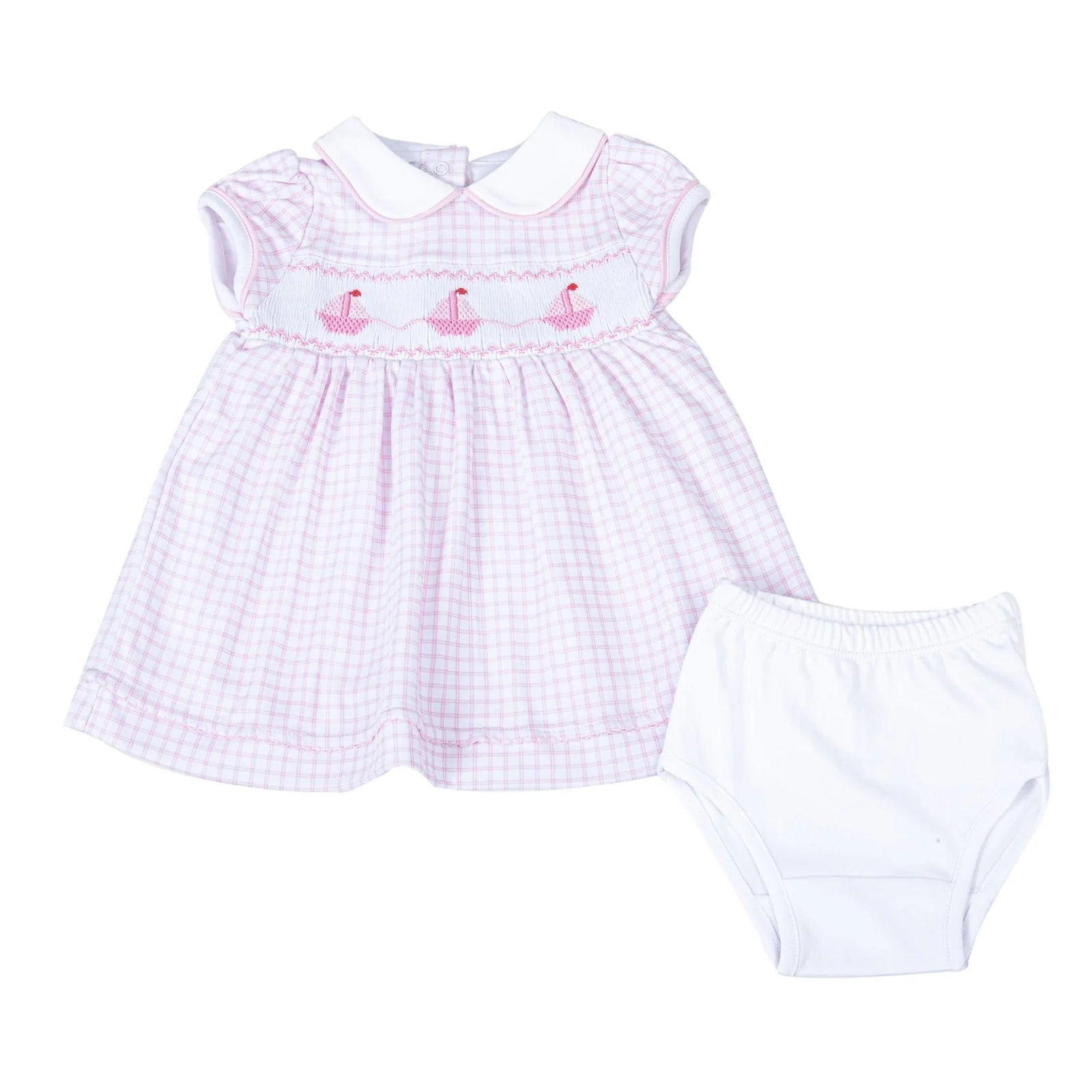 Magnolia Baby: Ahoy Baby Classics Smocked Collard Bubble