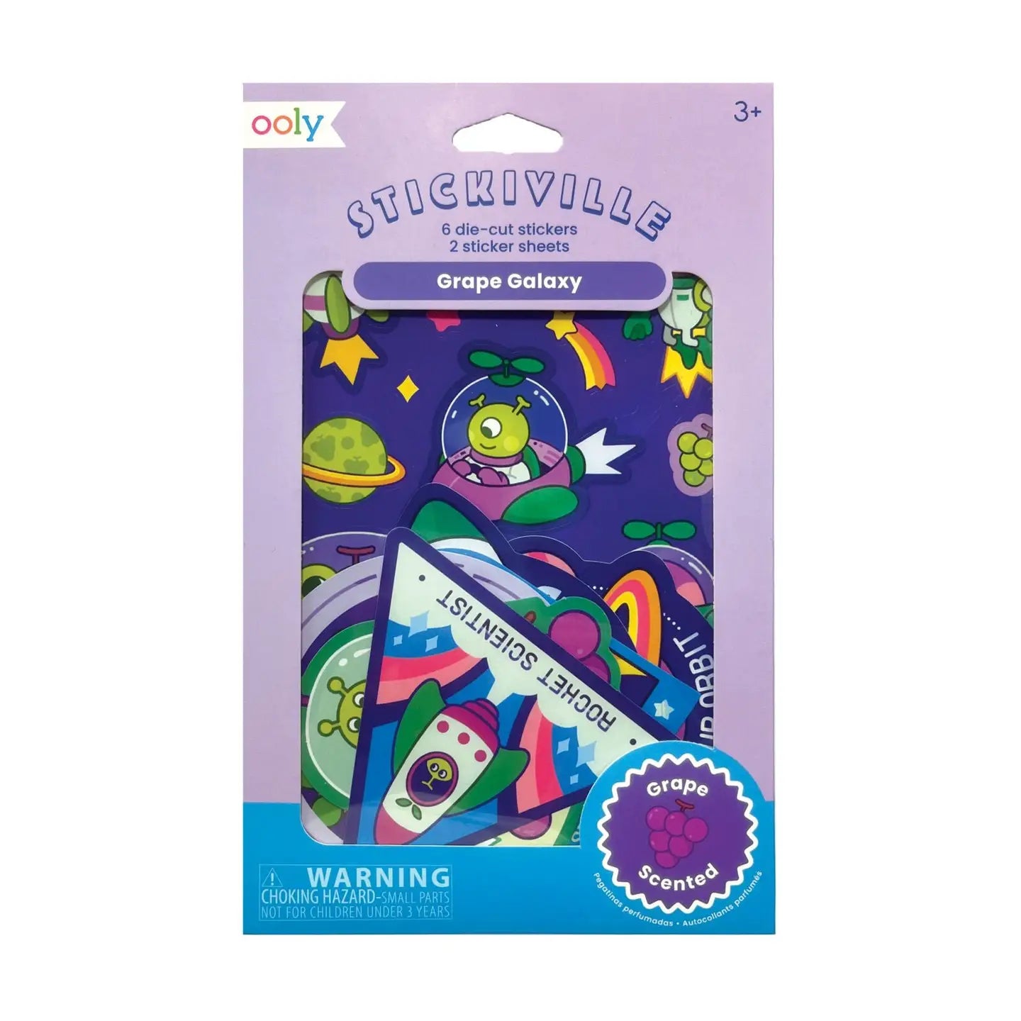 OOLY: Stickiville Stickers: Galaxy Grapes - Scented