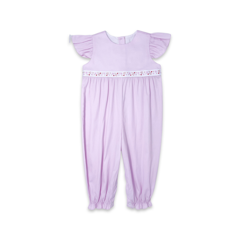 Lullaby Set: Angel Romper - Pink Pique Heart