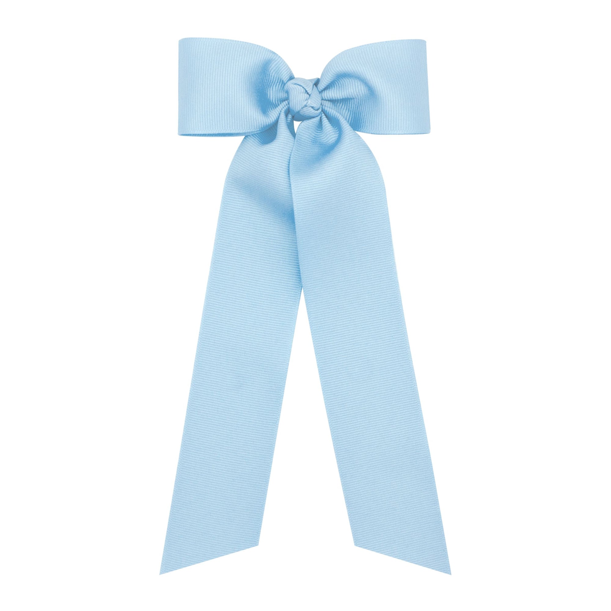 wee ones: Medium Grosgrain Hair Bowtie with Knot Wrap and Streamer Tails - Millennium Blue