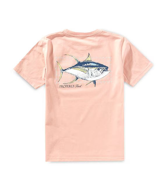 Properly Tied: Boys Tuna Short Sleeve - Peach