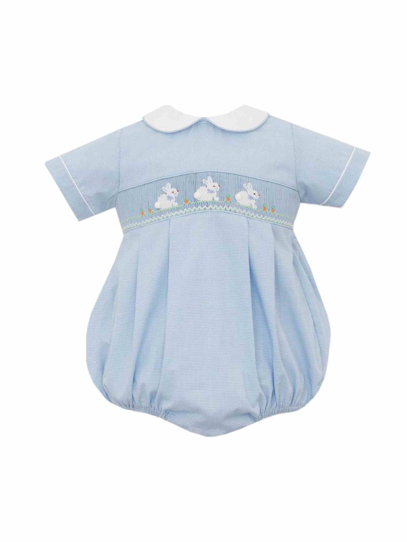 Petit Bebe: Smocked Bunnies Boy Bubble