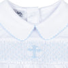 Magnolia Baby: Smocked Collared Pleated Gown - Light Blue