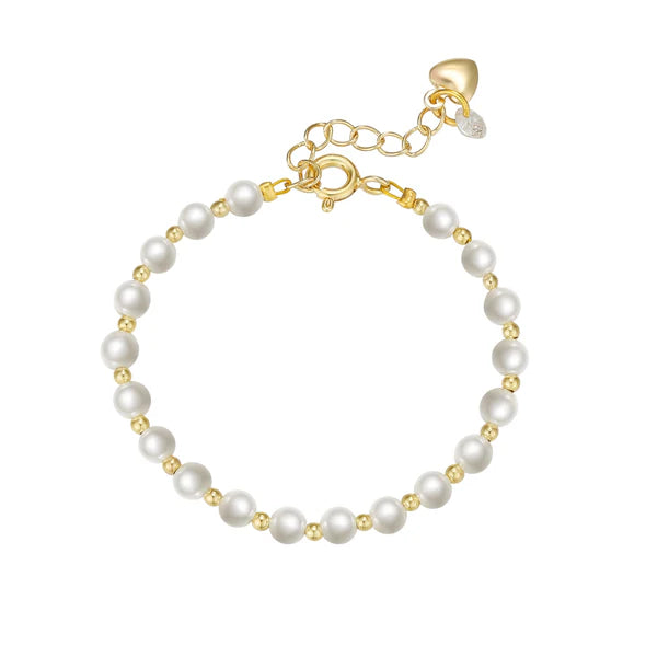 Lily Nily: Imitation Pearl and Gold Ball Bracelet (Baby)