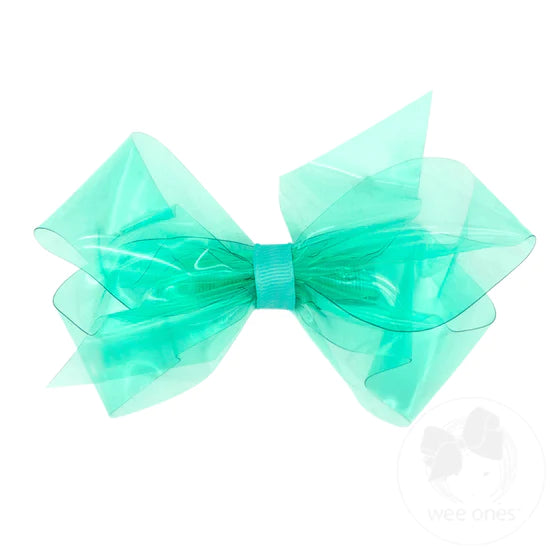 wee ones: Splish Splash Vinyl Bow with Plain Wrap - Tropic