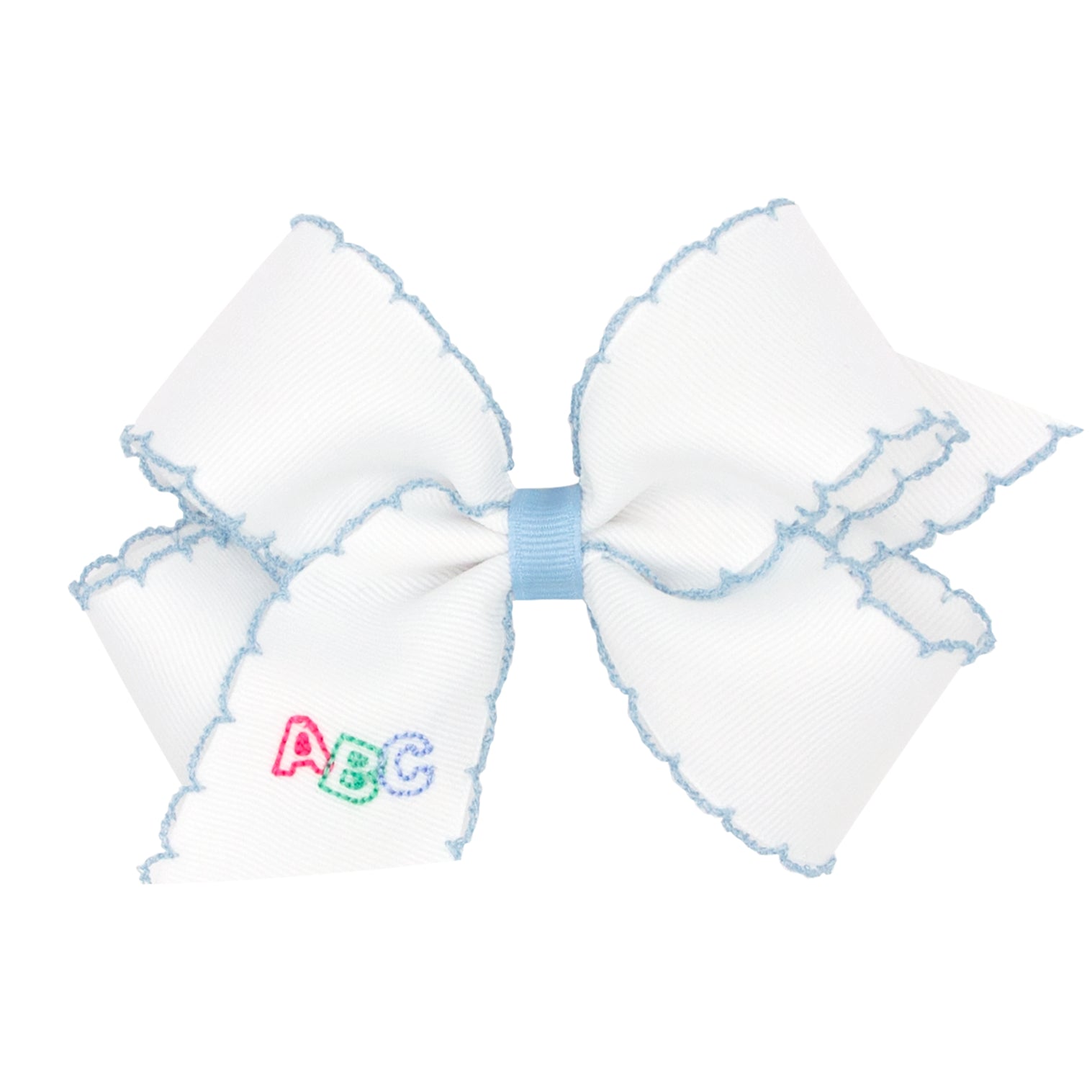 Wee Ones: ABC Embroidered Moonstitch Bow