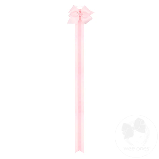 wee ones: Two-tone Grosgain Hair Bow Holder - Powder Pink & Light Pink