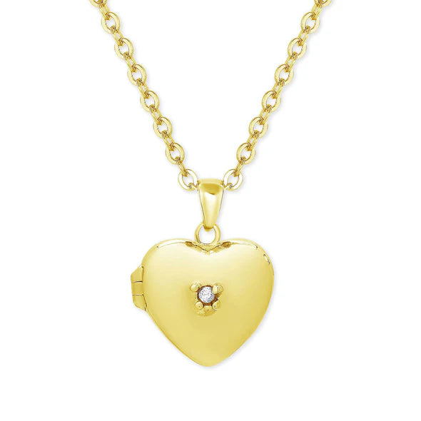 Lily Nily: Heart Locket with CZ - Gold