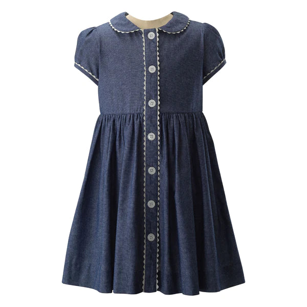 Rachel Riley: Chambray Button-Front Dress