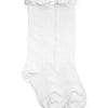 Jefferies Socks Ruffle Knee High Socks - White