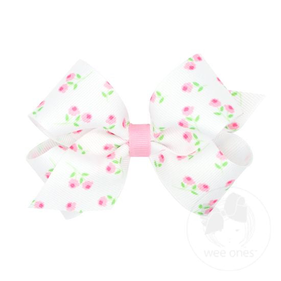 wee ones: Rose-patterned Printed Grosgrain Hair Bow