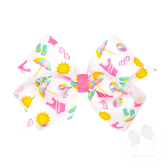 wee ones: Summer Print Grosgrain Hair Bow