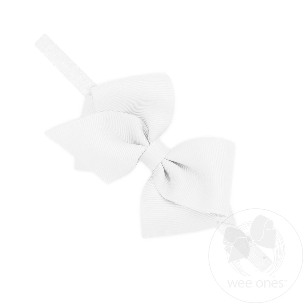 Wee Ones: Extra Small Grosgrain Bow on Matching Skinny Nylon Band