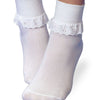 Jefferies Socks: Eyelet/Lace Turn Cuff Socks Assorted Pack -  White