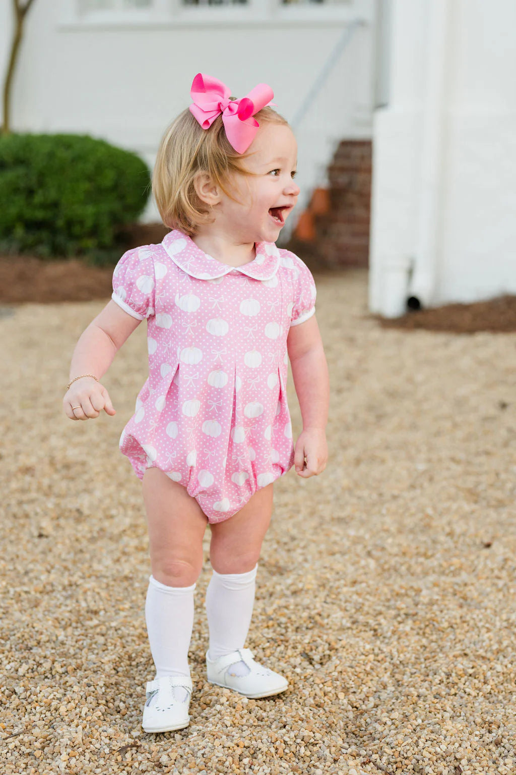 James & Lottie: Piper Knit Bubble, Pink Pumpkins