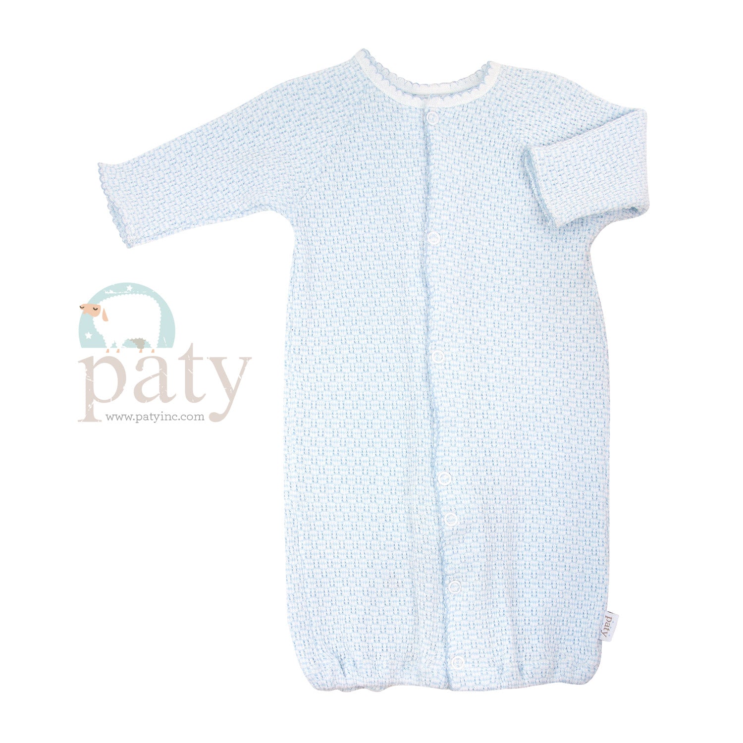 Paty: LS Knit Converter Gown - Blue
