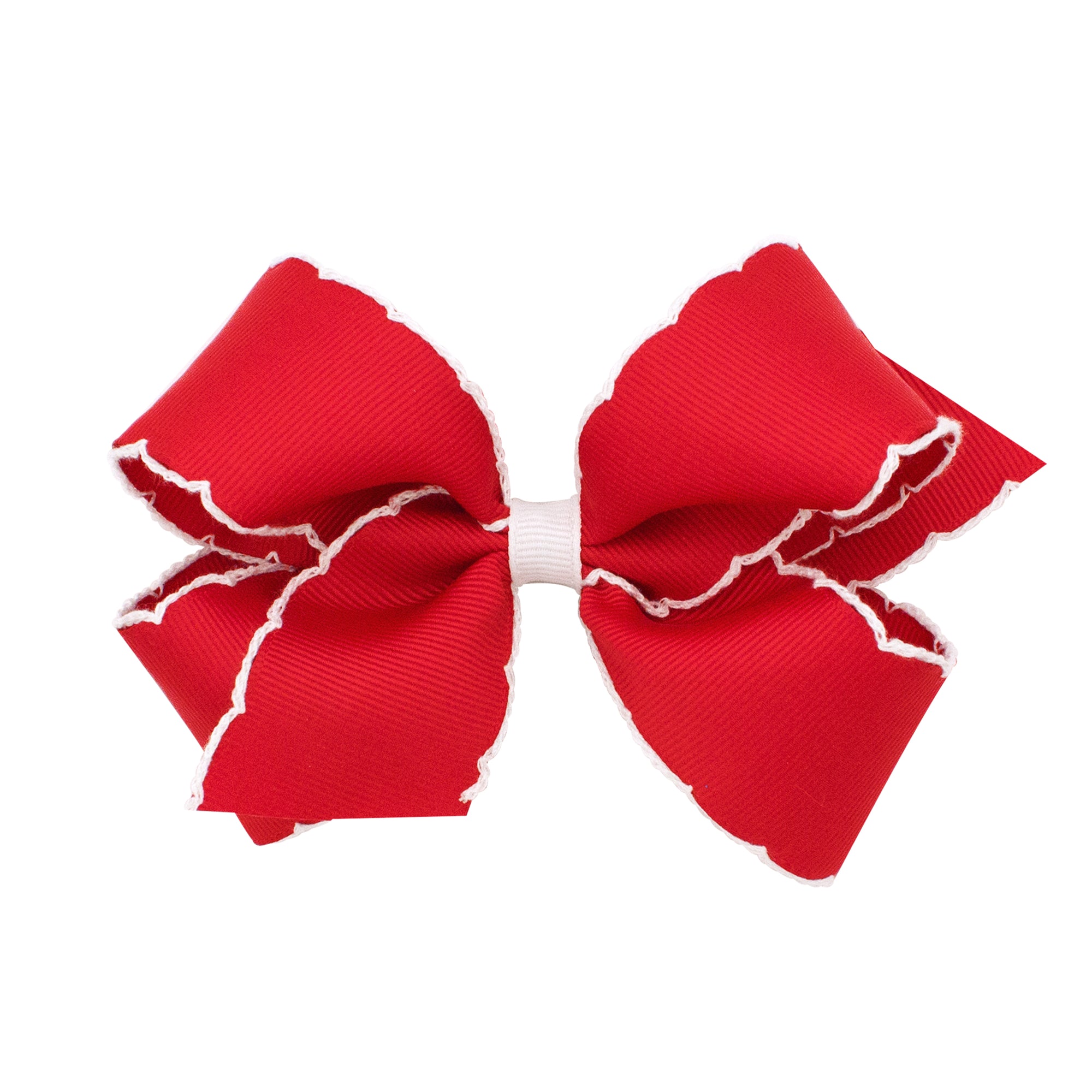 Wee Ones: Moonstitch Grosgrain Hair Bow with Contrasting Wrap