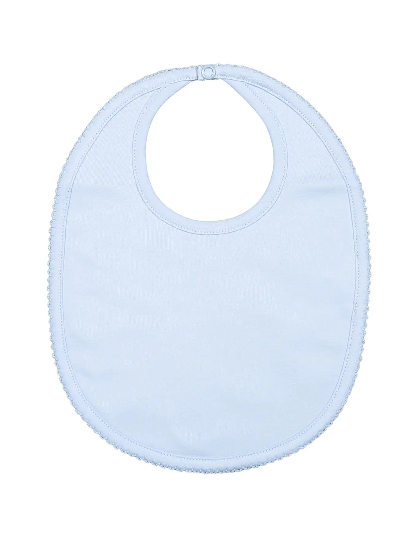 Baby Loren: Blue Pima Bib w/ Blue Trim